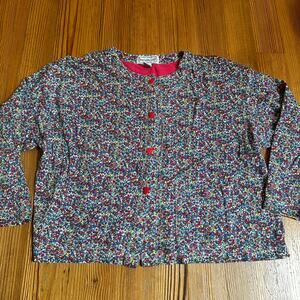 Abernathy Sport floral cotton button up grandmacore cardigan SIZE M